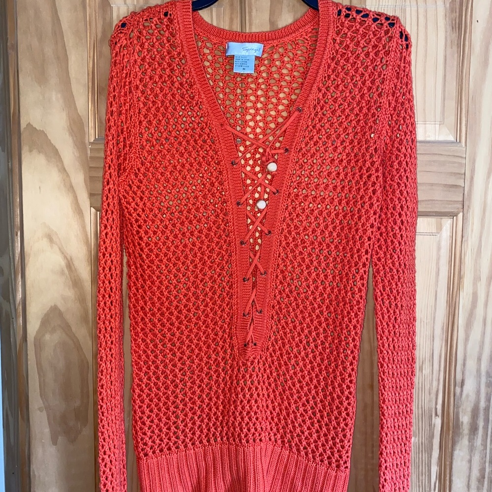 Spiegel orange fishnet top